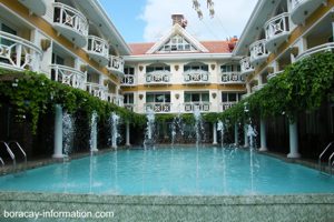 Hotel at the beach front . Boracay Island